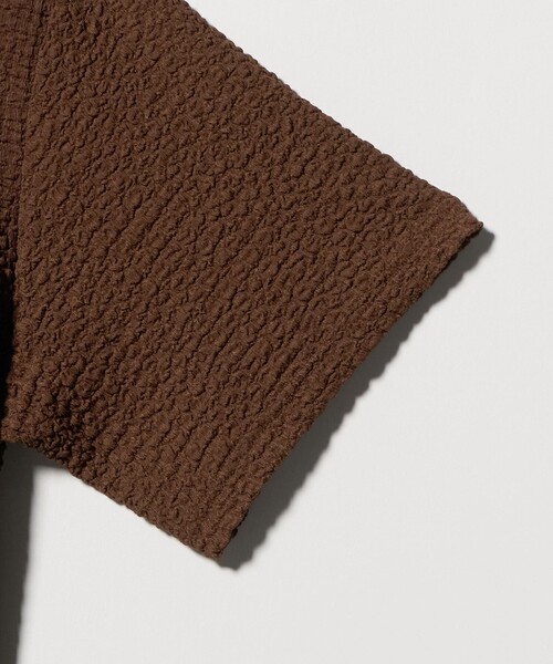 A DAY IN THE LIFE UNITED ARROWS(アデイインザライフユナイテッドアローズ)の「シャーリング ハーフスリーブシャツ 5分袖<A DAY IN THE LIFE>(シャツ/ブラウス・レディース・ブラック/オフホワイト/ダークブラウン・FREE)」の12枚目の写真