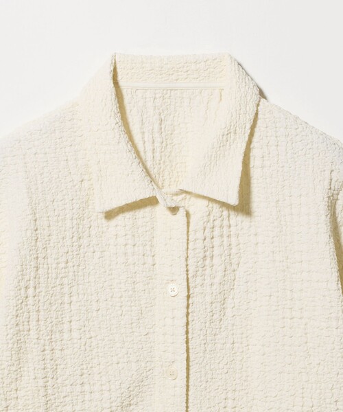 A DAY IN THE LIFE UNITED ARROWS(アデイインザライフユナイテッドアローズ)の「シャーリング ハーフスリーブシャツ 5分袖<A DAY IN THE LIFE>(シャツ/ブラウス・レディース・ブラック/オフホワイト/ダークブラウン・FREE)」の15枚目の写真