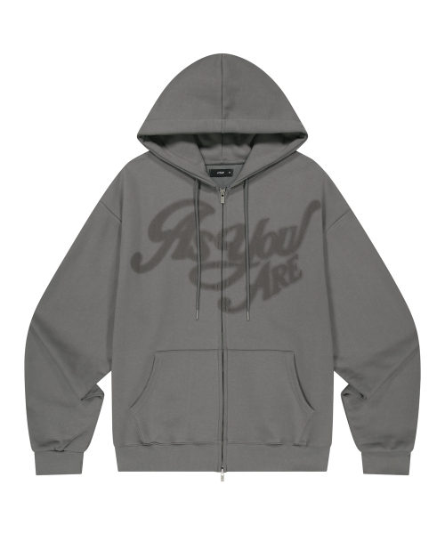 as you are(アズユーアー)の「AYA ビッグロゴフードジップアップダークグレー(パーカー・レディース・その他・SMALL/MEDIUM)」の4枚目の写真