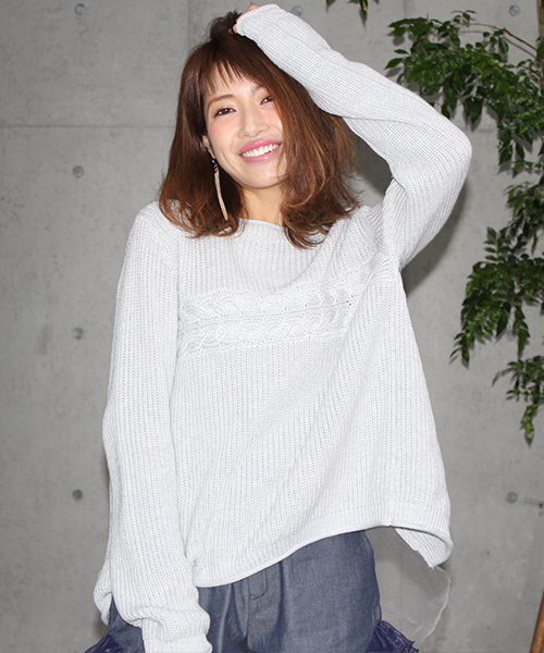 ミコアメリ ニット MICOAMERI（ミコアメリ）の「畦編みバックチュールニット（ニット