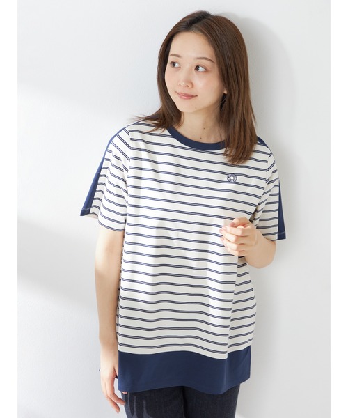 McGREGOR（マックレガー）の「【接触冷感】ボーダーロングＴシャツ（Tシャツ/カットソー・レディース・ネイビー/アイボリー・L/M）」の3枚目の写真