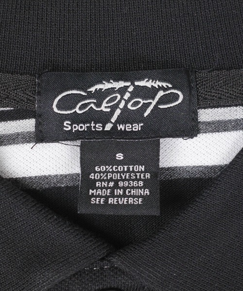 Cal Top（キャルトップ）の「【T19】【Cal Top/キャルトップ】STRIPE POLO SHIRTS（ポロシャツ・メンズ・ブラック/チャコールグレー・SMALL/MEDIUM）」の5枚目の写真