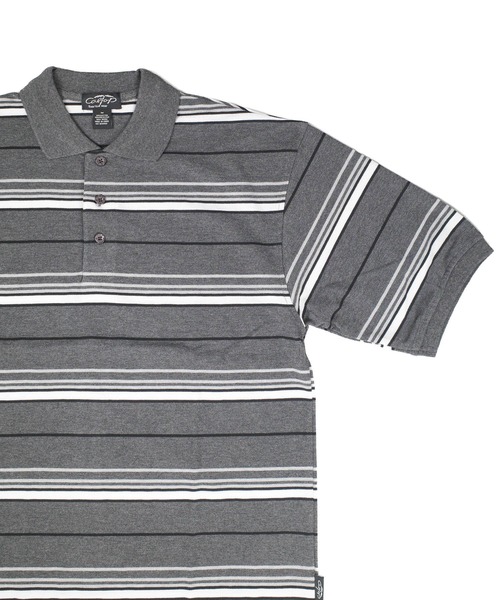 Cal Top（キャルトップ）の「【T19】【Cal Top/キャルトップ】STRIPE POLO SHIRTS（ポロシャツ・メンズ・ブラック/チャコールグレー・SMALL/MEDIUM）」の11枚目の写真