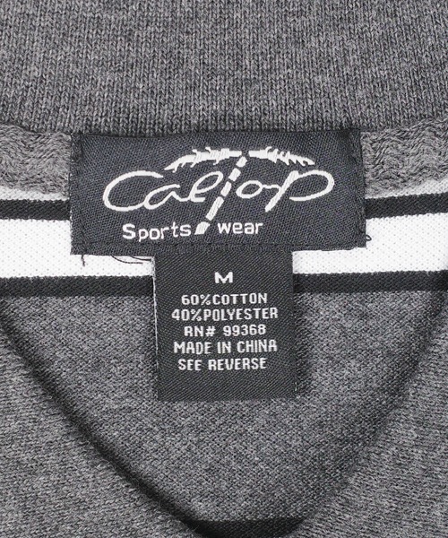 Cal Top（キャルトップ）の「【T19】【Cal Top/キャルトップ】STRIPE POLO SHIRTS（ポロシャツ・メンズ・ブラック/チャコールグレー・SMALL/MEDIUM）」の13枚目の写真