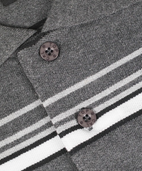 Cal Top（キャルトップ）の「【T19】【Cal Top/キャルトップ】STRIPE POLO SHIRTS（ポロシャツ・メンズ・ブラック/チャコールグレー・SMALL/MEDIUM）」の14枚目の写真