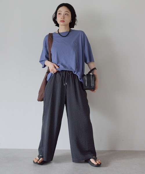 HEART MARKET(ハートマーケット)の「【DRY&EASYCARE】 ストライプイージーワイドパンツ(その他パンツ・レディース・ブラック系/ネイビー系/ナチュラル・MEDIUM/LARGE)」の19枚目の写真