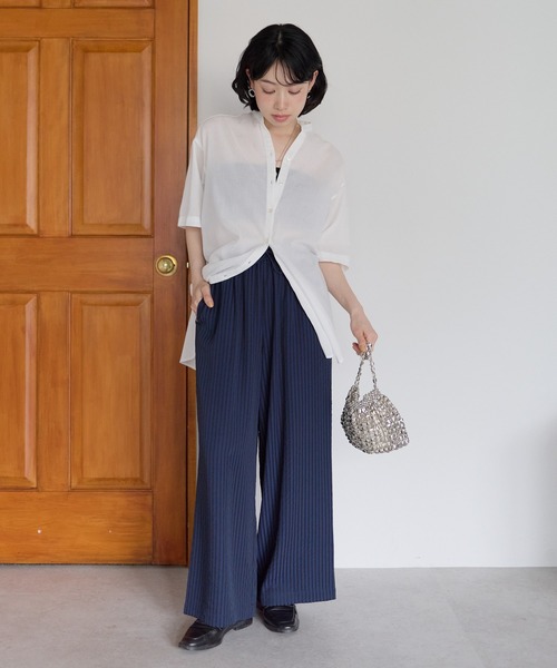 HEART MARKET(ハートマーケット)の「【DRY&EASYCARE】 ストライプイージーワイドパンツ(その他パンツ・レディース・ブラック系/ネイビー系/ナチュラル・MEDIUM/LARGE)」の5枚目の写真