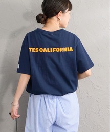 The Endless Summer（エンドレスサマー）の「[THE ENDLESS SUMMER エンドレスサマー] 別注 TES CAL ワンポイントロゴ刺繍 バックプリントTシャツ（Tシャツ/カットソー）」