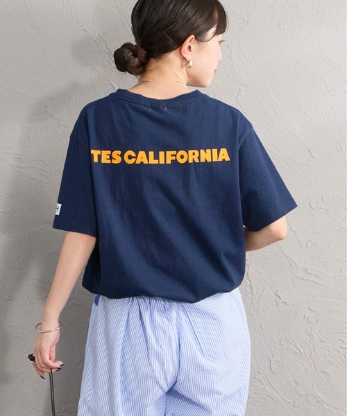 The Endless Summer（エンドレスサマー）の「[THE ENDLESS SUMMER/エンドレスサマー] 別注 TES CAL ワンポイントロゴ刺繍 バックプリントTシャツ（Tシャツ/カットソー・レディース・ブラック/ネイビー/ホワイト・L/M/S/XL）」の3枚目の写真