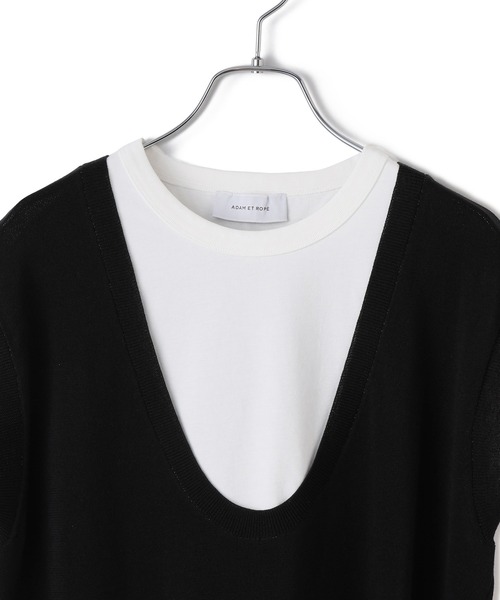 ADAM ET ROPE'(アダムエロペ)の「レイヤードプルオーバー(Tシャツ/カットソー・レディース・ブラック系その他/ベージュ系その他・FREE)」の4枚目の写真