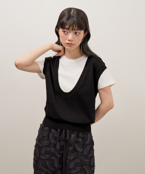 ADAM ET ROPE'(アダムエロペ)の「レイヤードプルオーバー(Tシャツ/カットソー・レディース・ブラック系その他/ベージュ系その他・FREE)」の17枚目の写真