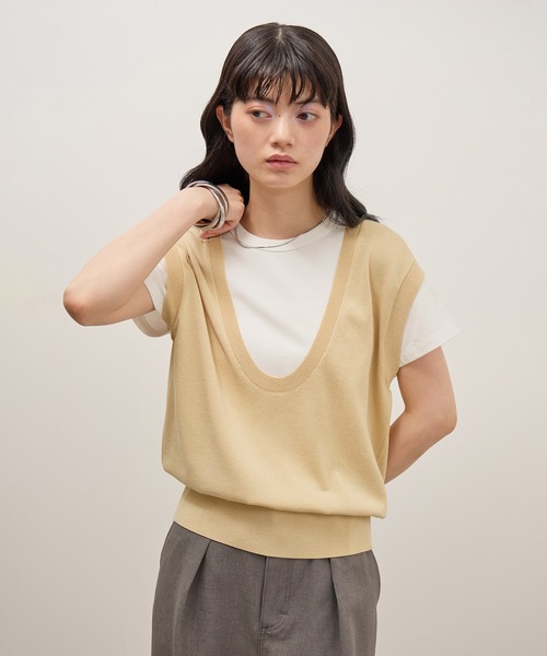 ADAM ET ROPE'(アダムエロペ)の「レイヤードプルオーバー(Tシャツ/カットソー・レディース・ブラック系その他/ベージュ系その他・FREE)」の10枚目の写真