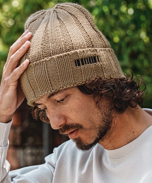 felkod（フィルコッド）の「mko13693- Wide Rib Knit Beanie ローゲージニット帽(F26A350)（ニットキャップ/ビーニー・メンズ・グレー/ブラック×ピンク/ブラック×ホワイト/サンドベージュ・FREE）」の22枚目の写真