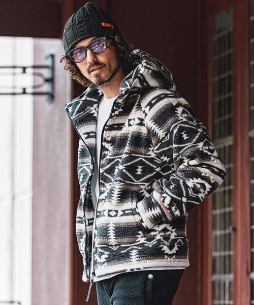 felkod（フィルコッド）の「mko13693- Wide Rib Knit Beanie ローゲージニット帽(F26A350)（ニットキャップ/ビーニー・メンズ・グレー/ブラック×ピンク/ブラック×ホワイト/サンドベージュ・FREE）」の9枚目の写真