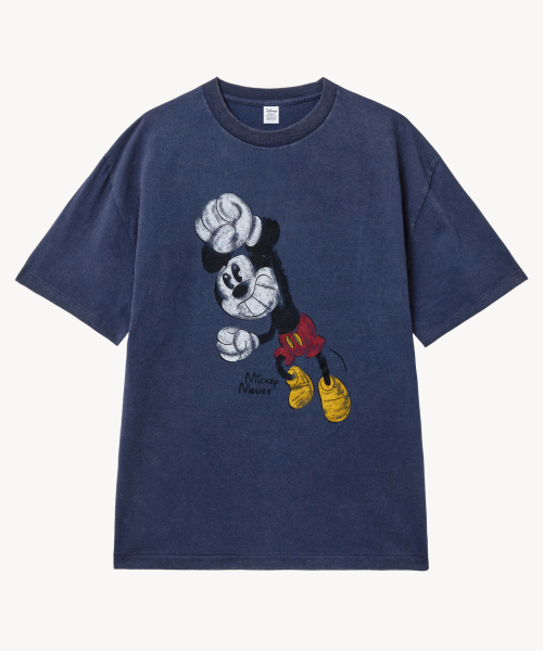 VTWO（ブイツー）の「フェイドウォッシングハッピー_ミッキー_ティーシャツ(NAVY)（Tシャツ/カットソー・レディース・その他・MEDIUM/LARGE）」の2枚目の写真