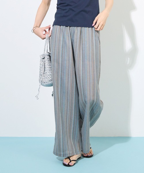 ABYS（アビス）の「マルチストライプワイドパンツ（その他パンツ・レディース・ブルー/レッド・MEDIUM/LARGE）」の3枚目の写真