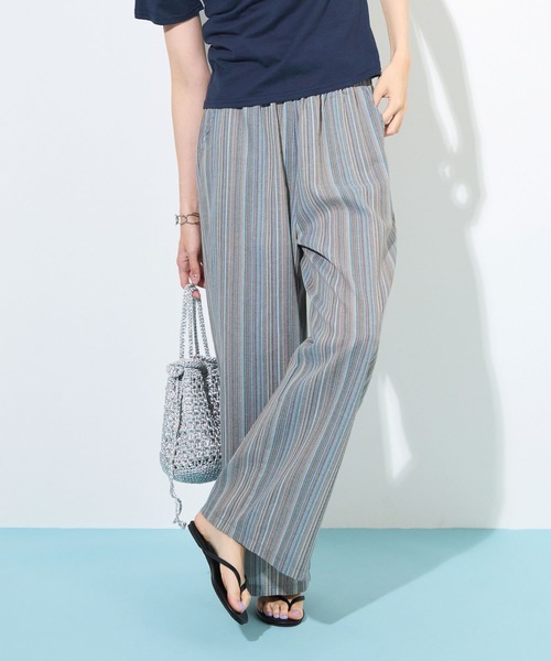 ABYS（アビス）の「マルチストライプワイドパンツ（その他パンツ・レディース・ブルー/レッド・MEDIUM/LARGE）」の4枚目の写真