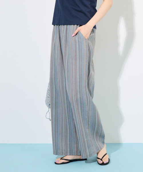 ABYS（アビス）の「マルチストライプワイドパンツ（その他パンツ・レディース・ブルー/レッド・MEDIUM/LARGE）」の5枚目の写真