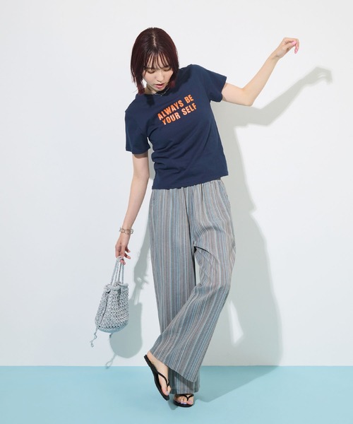 ABYS（アビス）の「マルチストライプワイドパンツ（その他パンツ・レディース・ブルー/レッド・MEDIUM/LARGE）」の11枚目の写真