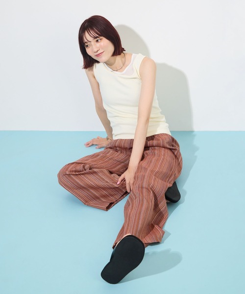 ABYS（アビス）の「マルチストライプワイドパンツ（その他パンツ・レディース・ブルー/レッド・MEDIUM/LARGE）」の22枚目の写真