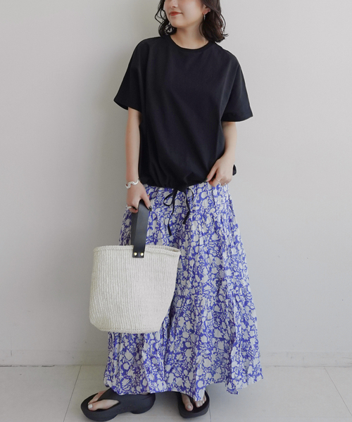 JOURNAL STANDARD relume(ジャーナルスタンダード レリューム)の「《一部WEB限定追加2》フレンチスリーブボーダーTシャツ(Tシャツ/カットソー・レディース・ナチュラル/ブラック/ブラック系その他/ネイビー・FREE)」の5枚目の写真