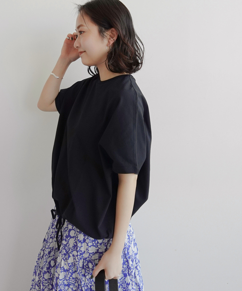 JOURNAL STANDARD relume(ジャーナルスタンダード レリューム)の「《一部WEB限定追加2》フレンチスリーブボーダーTシャツ(Tシャツ/カットソー・レディース・ナチュラル/ブラック/ブラック系その他/ネイビー・FREE)」の11枚目の写真