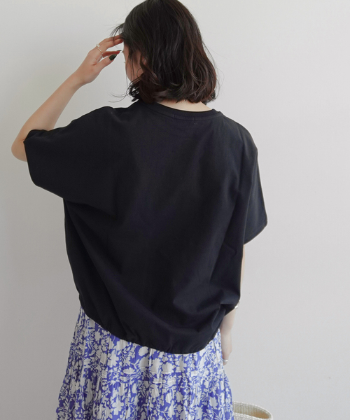 JOURNAL STANDARD relume(ジャーナルスタンダード レリューム)の「《一部WEB限定追加2》フレンチスリーブボーダーTシャツ(Tシャツ/カットソー・レディース・ナチュラル/ブラック/ブラック系その他/ネイビー・FREE)」の12枚目の写真
