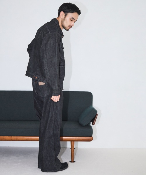 Wrangler(ラングラー)の「【Wrangler meet LE CERCLE par rope】別注/ワイドデニムパンツ/セットアップ対応(デニムパンツ・メンズ・ネイビー/ブラック/グレー・LL/M/L/S)」の15枚目の写真