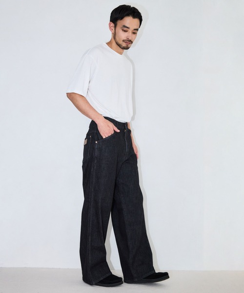 Wrangler(ラングラー)の「【Wrangler meet LE CERCLE par rope】別注/ワイドデニムパンツ/セットアップ対応(デニムパンツ・メンズ・ネイビー/ブラック/グレー・LL/M/L/S)」の20枚目の写真