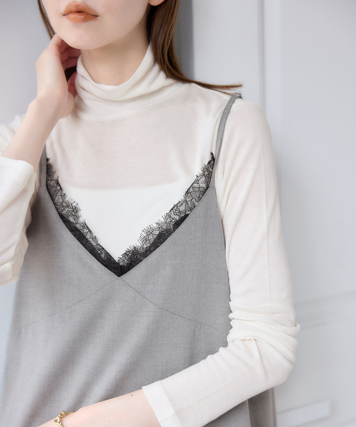 U by SPICK&SPAN(ユーバイスピックアンドスパン)の「リバーシブルレースキャミソール(キャミソール・レディース・チャコールグレー/ベージュ・FREE)」の15枚目の写真