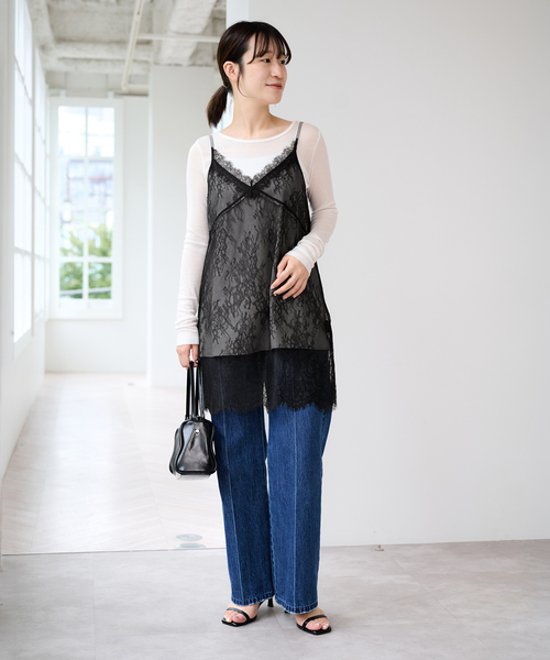 U by SPICK&SPAN(ユーバイスピックアンドスパン)の「リバーシブルレースキャミソール(キャミソール・レディース・チャコールグレー/ベージュ・FREE)」の16枚目の写真