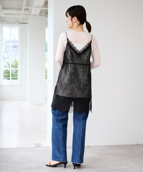 U by SPICK&SPAN(ユーバイスピックアンドスパン)の「リバーシブルレースキャミソール(キャミソール・レディース・チャコールグレー/ベージュ・FREE)」の18枚目の写真