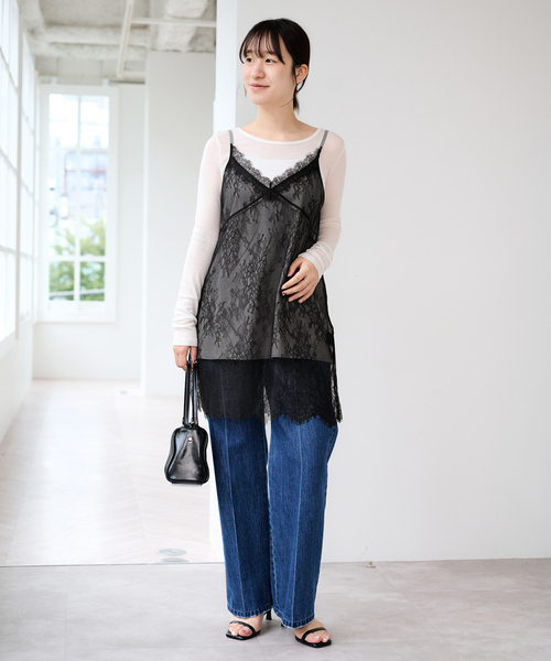 U by SPICK&SPAN(ユーバイスピックアンドスパン)の「リバーシブルレースキャミソール(キャミソール・レディース・チャコールグレー/ベージュ・FREE)」の19枚目の写真