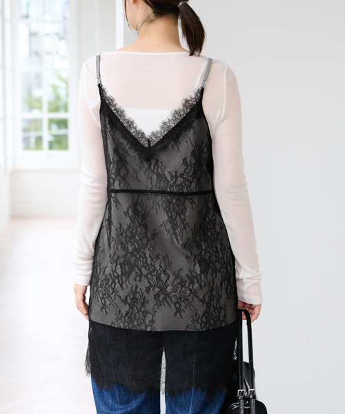 U by SPICK&SPAN(ユーバイスピックアンドスパン)の「リバーシブルレースキャミソール(キャミソール・レディース・チャコールグレー/ベージュ・FREE)」の21枚目の写真