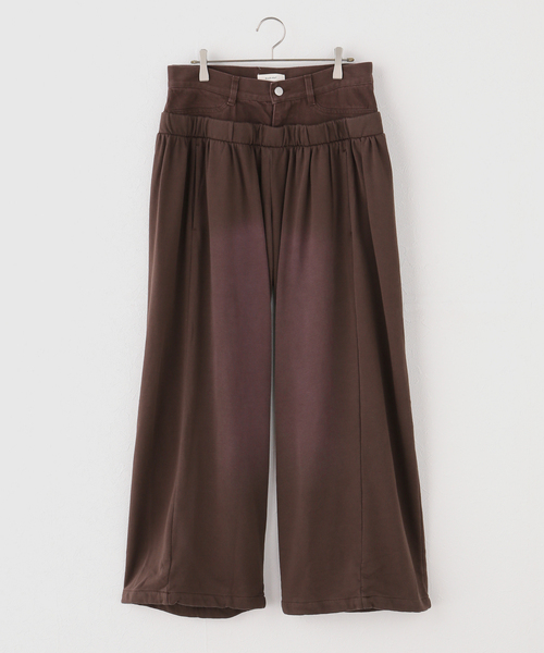Knuth Marf(クヌースマーフ)の「Knuth Marf / クヌースマーフ double-layer sweatpants(スウェットパンツ・レディース・ブラウン/チャコールグレー・X-SMALL/SMALL)」の19枚目の写真