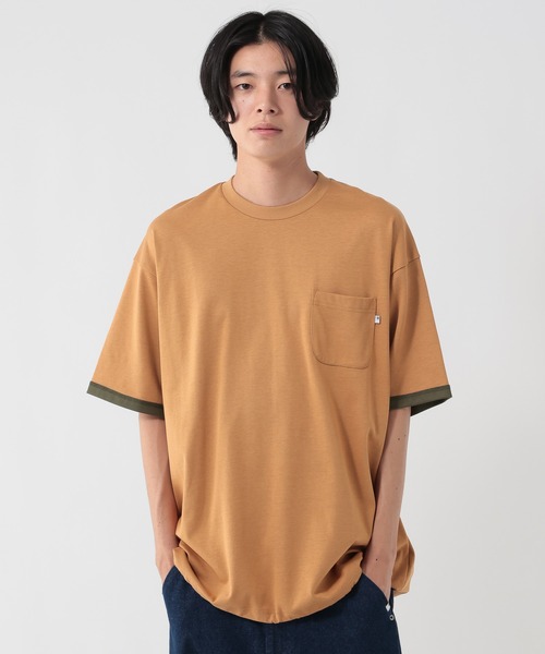 GEORGE'S（ジョージズ）の「<接触冷感>配色機能ドローコード（Tシャツ/カットソー・メンズ・ベージュ/ネイビー/ベージュ系その他/グレー・MEDIUM/LARGE）」の2枚目の写真