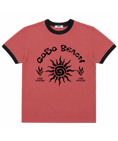 COSO（コソ）の「CCアートワークリンガーTシャツ (4 COLORS)（Tシャツ/カットソー・レディース・ホワイト/グレー/オートミール/バーガンディー・1/2）」の4枚目の写真