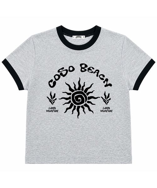 COSO（コソ）の「CCアートワークリンガーTシャツ (4 COLORS)（Tシャツ/カットソー・レディース・ホワイト/グレー/オートミール/バーガンディー・1/2）」の2枚目の写真