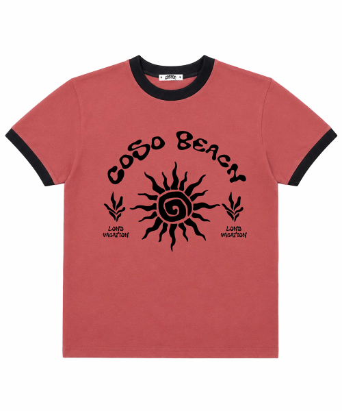 COSO（コソ）の「CCアートワークリンガーTシャツ (4 COLORS)（Tシャツ/カットソー・レディース・ホワイト/グレー/オートミール/バーガンディー・1/2）」の6枚目の写真