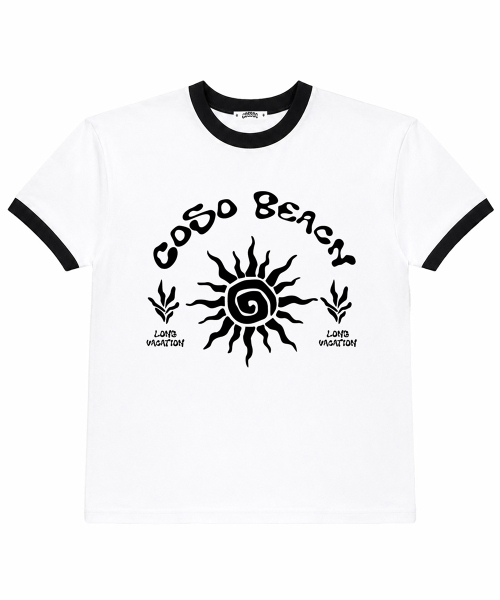 COSO（コソ）の「CCアートワークリンガーTシャツ (4 COLORS)（Tシャツ/カットソー・レディース・ホワイト/グレー/オートミール/バーガンディー・1/2）」の8枚目の写真