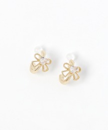 リボンビジュフープ樹脂ポストピアス / 899433