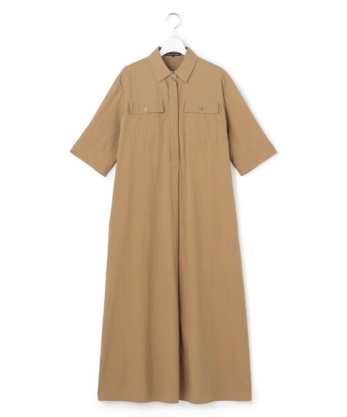 23区 L(ニジュウサンクオオキイサイズ)の「レーヨンタイプライター シャツ ワンピース(ドレス・レディース・黄土色系/ダークブラウン系/ネイビー系・44/46/48/50)」の20枚目の写真