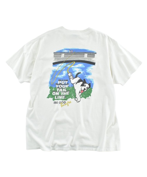 VINTAGE(ヴィンテージ)の「【USED】90’s BIG DOGS “PUT YOUR TAIL ON THE LINE” Tシャツ USA製(Tシャツ/カットソー・メンズ・ホワイト・X-LARGE)」の1枚目の写真
