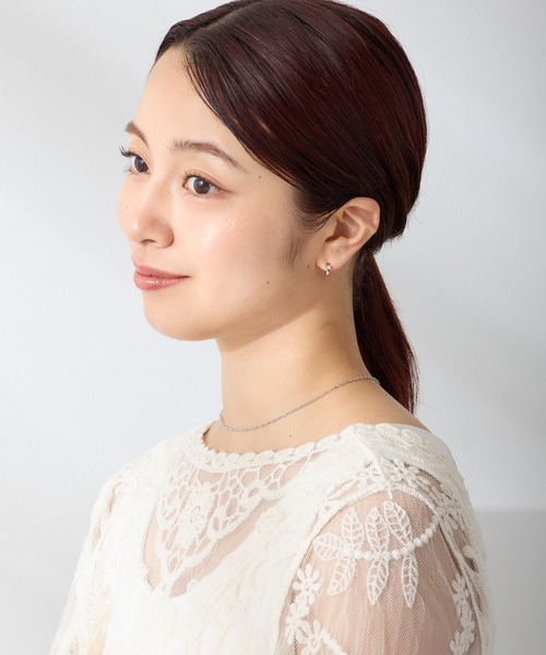 CALIN STANDARD(カリンスタンダード)の「◆金属アレルギー対応◆◆made in japan◆【純金厚メッキ】スクエアキュービックジルコニア 極小ミニマル ループフィットイヤリング(イヤリング・レディース・シルバー/ゴールド/ピンクゴールド・FREE)」の7枚目の写真