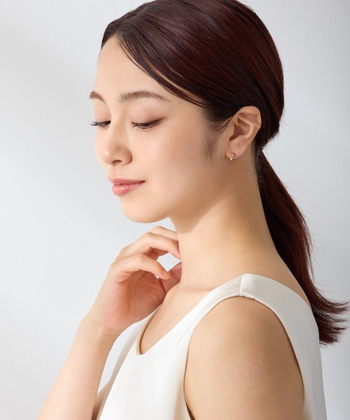 CALIN STANDARD(カリンスタンダード)の「◆金属アレルギー対応◆◆made in japan◆【純金厚メッキ】スクエアキュービックジルコニア 極小ミニマル ループフィットイヤリング(イヤリング・レディース・シルバー/ゴールド/ピンクゴールド・FREE)」の9枚目の写真