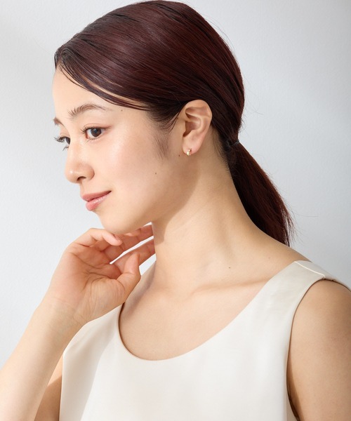 CALIN STANDARD(カリンスタンダード)の「◆金属アレルギー対応◆◆made in japan◆【純金厚メッキ】スクエアキュービックジルコニア 極小ミニマル ループフィットイヤリング(イヤリング・レディース・シルバー/ゴールド/ピンクゴールド・FREE)」の11枚目の写真