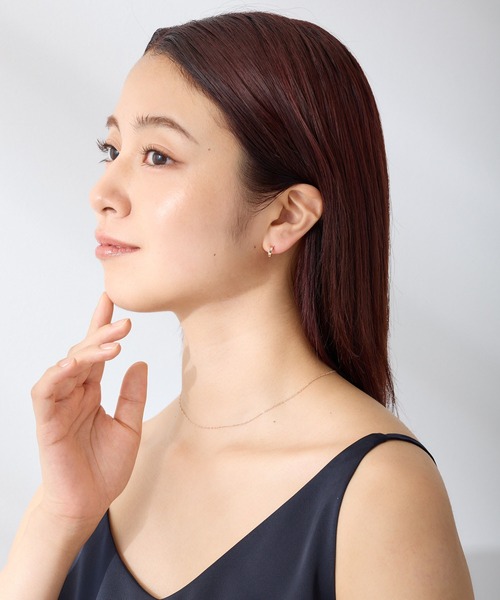 CALIN STANDARD(カリンスタンダード)の「◆金属アレルギー対応◆◆made in japan◆【純金厚メッキ】スクエアキュービックジルコニア 極小ミニマル ループフィットイヤリング(イヤリング・レディース・シルバー/ゴールド/ピンクゴールド・FREE)」の13枚目の写真