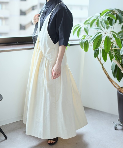 Libra Cue(リブラ キュー)の「ビックシルエットハーフスリーブシャツ(シャツ/ブラウス・レディース・ネイビー/ホワイト/ブラック/ピンク・FREE)」の18枚目の写真