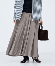 【WEB限定】【BECシリーズ】《セットアップ対応》ウォッシャブルフィブリルテレコフレアーマキシスカート