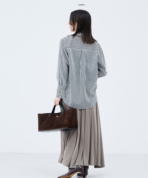 NOLLEY’S Sophi(ノーリーズソフィ)の「【WEB限定】【BECシリーズ】《セットアップ対応》ウォッシャブルフィブリルテレコフレアーマキシスカート(スカート・レディース・チャコールグレー/カーキ・38/36)」の7枚目の写真